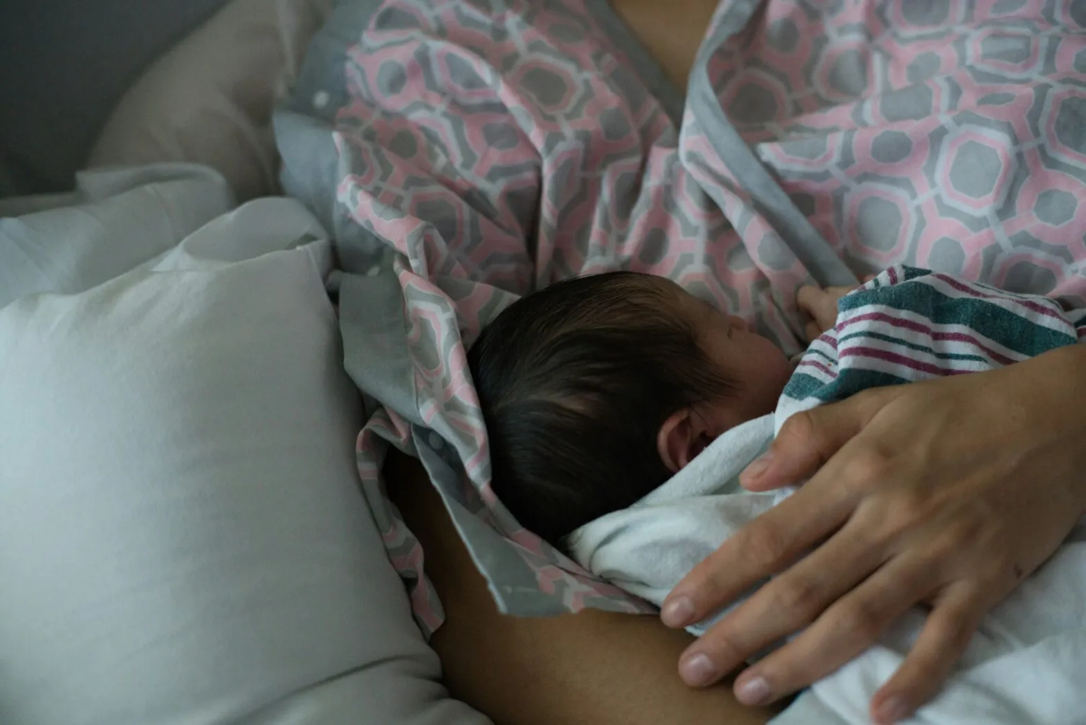 Woman holding a baby